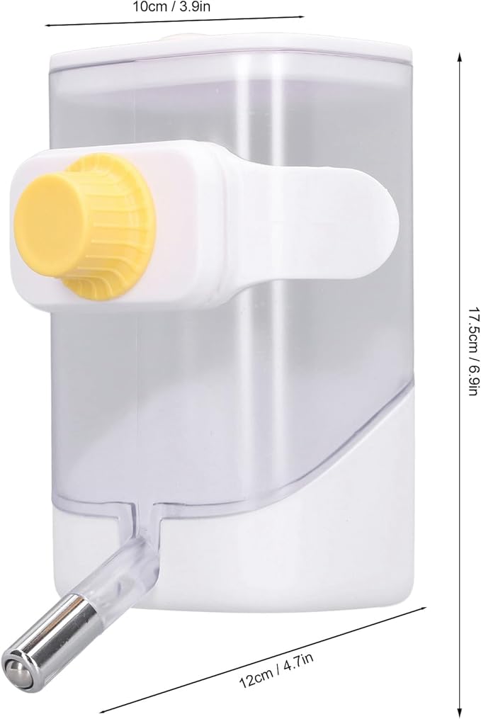 Dog Water Bottle Dispenser, Hanging Pet Water Bottle, White 10 x 12 x 17.5cm / 3.9 x 4.7 x 6.9in Rabbit Water Dispenser for Hamsters, Dogs, Rabbits