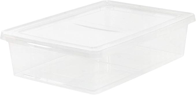 IRIS USA 10-Pack 28 Qt Storage Bins with Lids, Clear, Stackable | Great for clothing, linens, closets and home organization, nestable design, transparent design makes contents easy to find