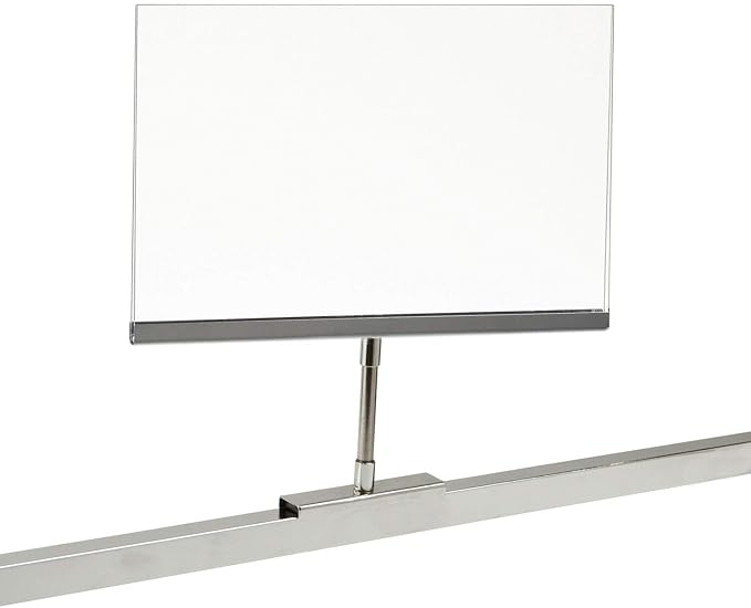 Retail Rack Acrylic Frame Magnetic Base Sign Holder, 7" X 11" Card Display, 11.25" H, 20 Pack