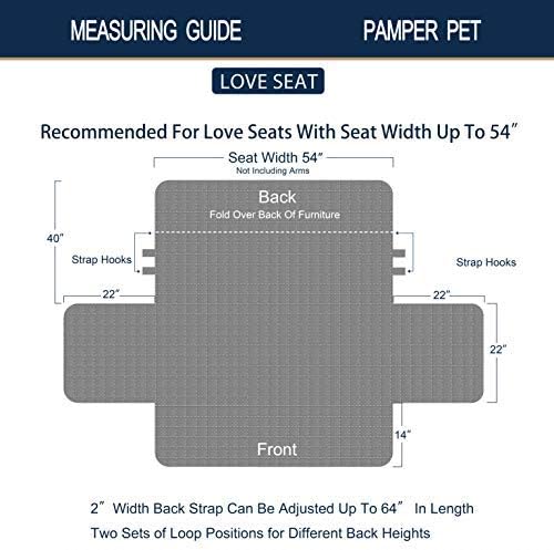 Brilliant Sunshine Blue Plaids & Stripes Patchwork Loveseat Cover, 54" seat | Quilted Sofa Cover, Living Room & Bedroom Furniture Protector, Large Washable Love Seat Slipcover for Pets, Dogs & Cats