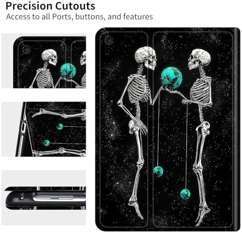 Case for Samsung Galaxy Tab A9+/A9 Plus 11" 2023 (SM-X210/X216/X218) | Slim Leather Smart Cover with Multi-Angle Anti-Slip Stand [Auto Wake/Sleep] Shell for Women Men - Skull Earth