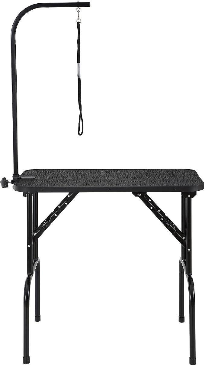 VEVOR Pet Grooming Table, 32 x18 Inch with Height Adjustable Arm, 220LBS Static Weight Capacity, Foldable Dog Groom Station with No-Sit Haunch Holder with Grooming Loop, for Medium and Small Dogs