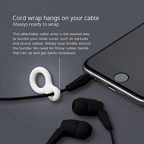 UT Wire Binditz Mini for Mobile Attachable Silicon Cable Wrap Earphone, Chargers & USB, Set of 8, White