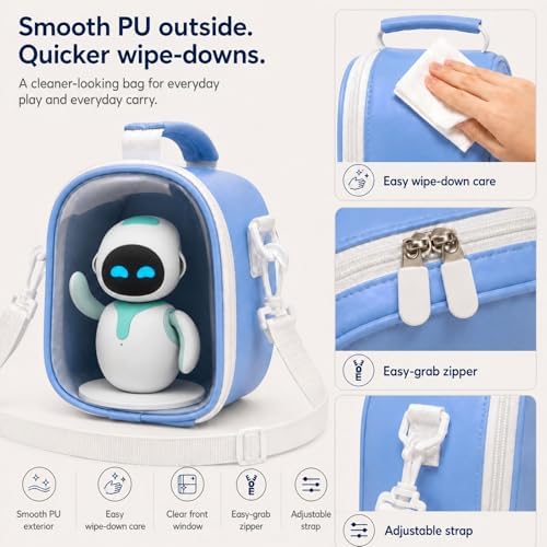 Carrying Case for ENERGIZE LAB Eilik Robot Pets, Bag Only | High-Density EPE Foam, Dry-Coated Microfiber PU, Clear PVC Window