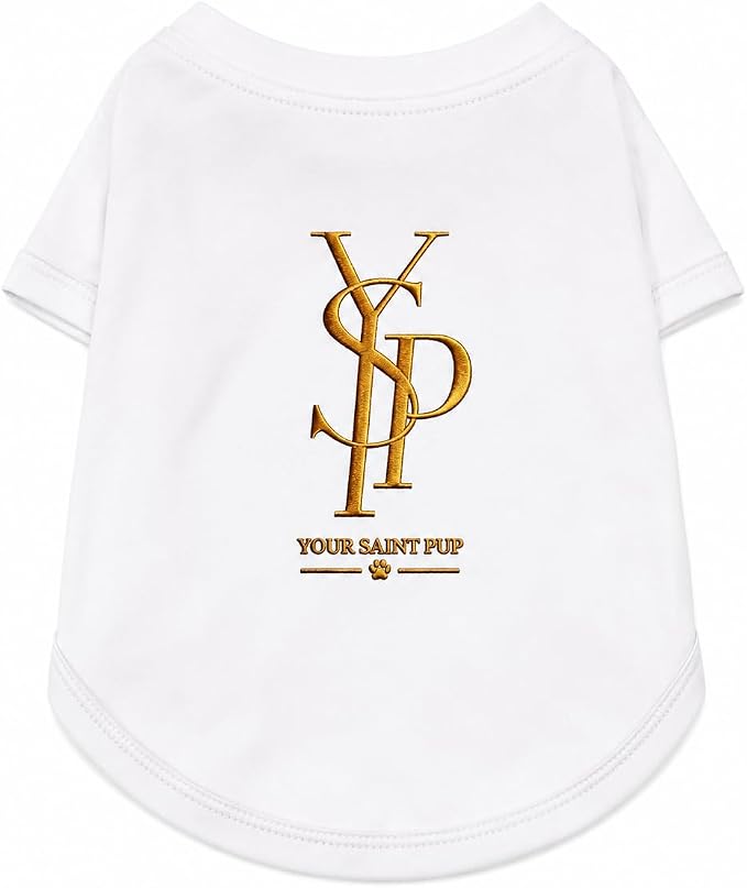 Luxury Designer Dog T Shirt – Trendy Puppy Clothes for Small Dogs, Fashion Pet Tee for French Bulldogs & Chihuahuas, Everything Chic Dog Apparel (YSP, Large)