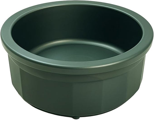 Pet Crock Bowl – Thick Durable Plastic Non-Tip Food & Water Dish for Dogs, Cats & Small Animals - 5.6 Inch Diameter – Indoor/Outdoor – Chew Resistant, Easy Clean (Green, Medium 16oz)