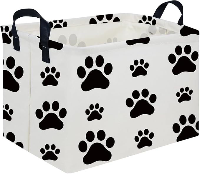 Rectangular Dog Basket,Nursery Hamper,Collapsible canvas kids toy storage box,Kids room storage basket,Gift Basket(Dogs)