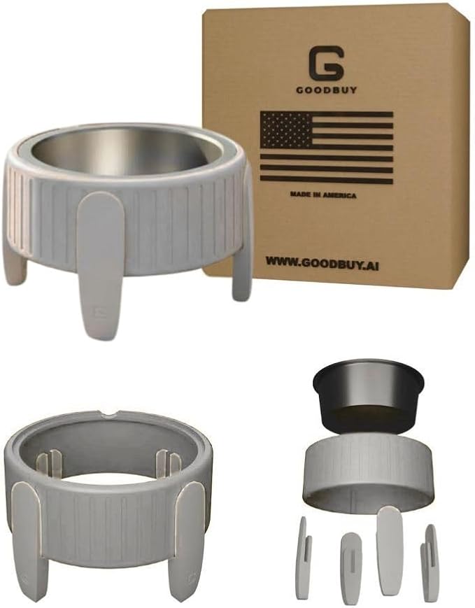 Pet Station Elevated Dog Bowl Stand for 6.8 in. Bowls - 3D Printed Dog Feeder - Adjustable Height Legs and Magnetic Fridge Mount Feeding Station - Made in USA (White, Bowl + S and L Legs)