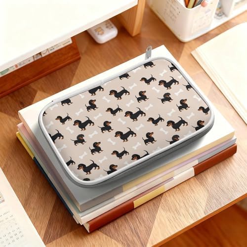 Simple Thin Pencil Case Waterproof And Portable Unisex Perfect Organizer Box Wiener Dog Doxie Dachshund Weiner Dog Pet Dogs
