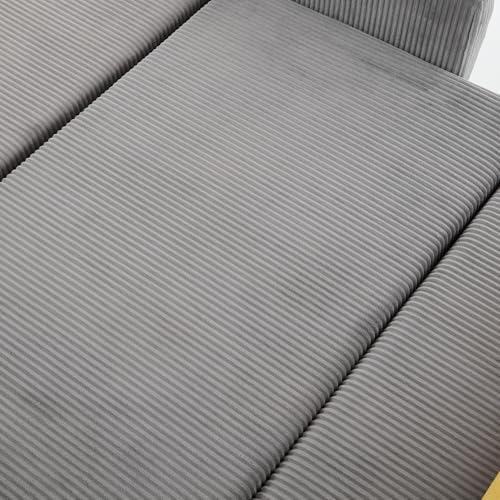52" Corduroy Love seat Sofa Day Bed Recliner with Storage Pocket USB Charger Minimalist Design 2-Seat Sofa Set with Velvet Fabric for Living Room Office Apartment Gray
