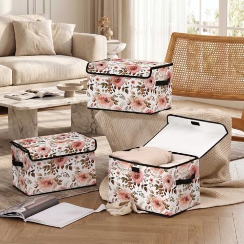 Stackable Clothes Storage Bins with Lids 3 Pack
