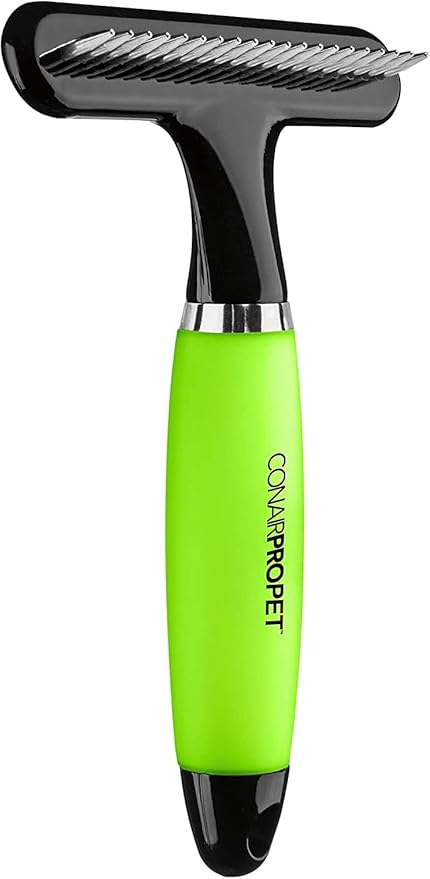 CONAIRPRO Dog & Cat Dog Brush for Shedding, Ideal for All Pets and Breeds 3/4" Rake to Help Reduce Heavy Undercoat, Wet/Dry Brush Yellow
