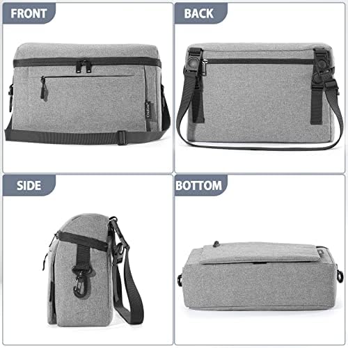 Universal Baby Stroller Organizer Large Space with Insulated Cup Holder Detachable Diaper Bag Adjustable Shoulder Strap Fits All Strollers (grey)