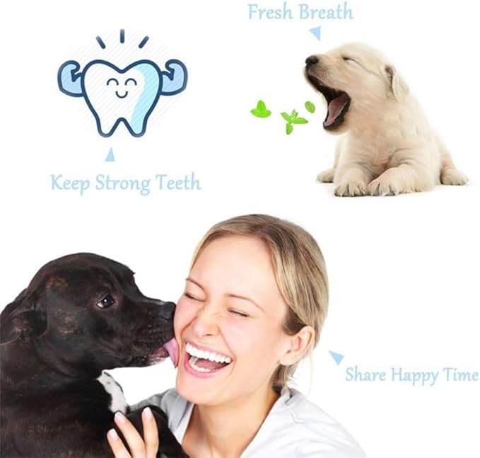 Orgrimmar 8 Pcs Three Sided Pet Toothbrush Dog Brush Addition Bad Breath Tartar Teeth Care Dog Cat Cleaning Mouth