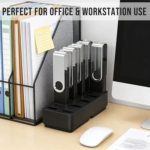 Flash Drive Desk Organizer Stand FEWINA USB Holder Storage Electronic Accessories Organizer for USB Flash Drive Stand, Thumb Drive Holder, Jump Drive Stands, Black