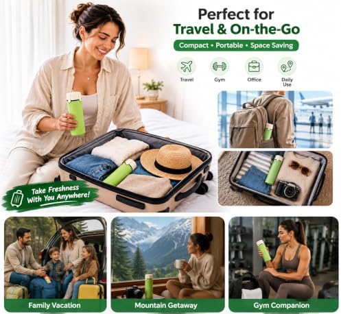 4 in 1 Travel Dispenser Bottles, Leak Proof Refillable Toiletry Containers for Shampoo Conditioner Lotion, Portable Travel Bottles for Vacation, Gym and Business Trip