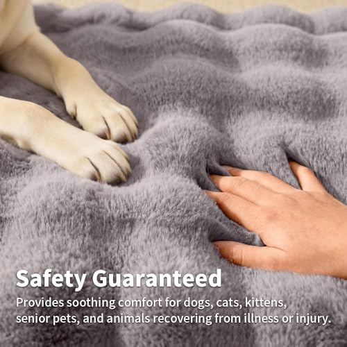 SOMAHE Dog Blanket for Couch Bed, Soft Faux Fur, Large 39x31 Dark Grey