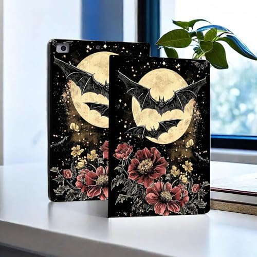 for Microsoft Surface Pro X/Pro X Plus-13 2019/2020/2021/2024 Tablet Case,Auto Wake/Sleep,Adjustable Stand Protective Cover - Bat Moon