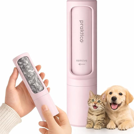 Portable Pet Hair & Lint Remover Roller – Compact Pet Hair & Lint Remover for Clothes, Furniture & Car | Eco-Friendly, Washable & Durable (Pink)