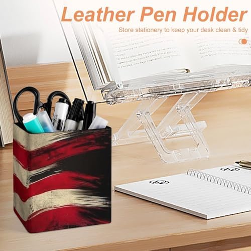 Pen Holder Square Desktop Organizer Pencil Cup For Desk, Office, Home And Stationary Supplies American Flag Art