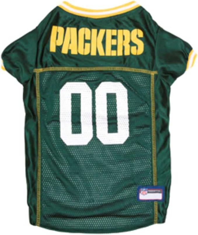 Pets First NFL Green Bay Packers Dog Jersey, Size XX-Large, Football Shirt Costume for Pet, Dog Sports T-Shirt, NFL Team Clothing for Cats, Licensed Pet Apparel Available in 7 Sizes and 32 Teams