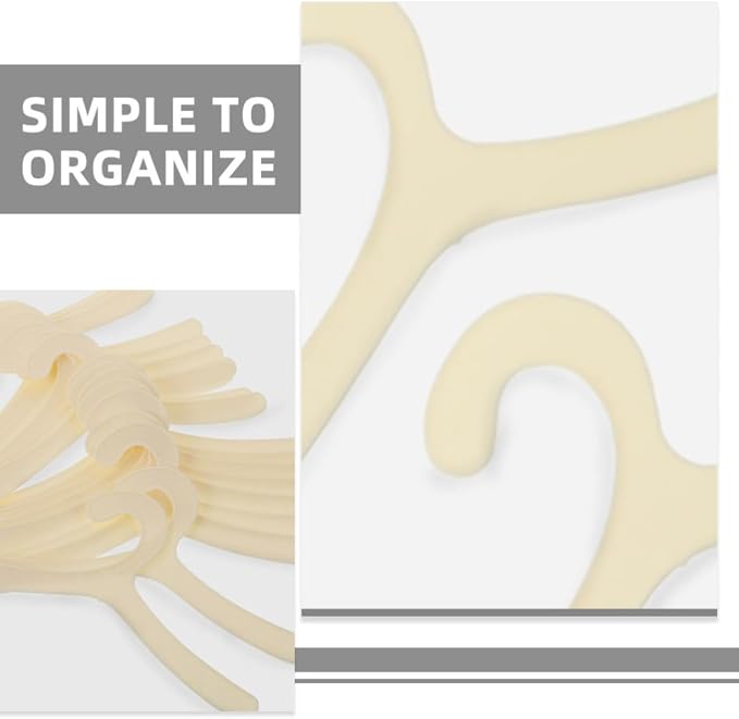 GALPADA Pet Clothes Hangers for Organizing Pet Apparel in Closets 24pcs Plastic Minimalist Design with Convenient Hanging and Sufficient Storage Beige Color for Small Dogs and Cats