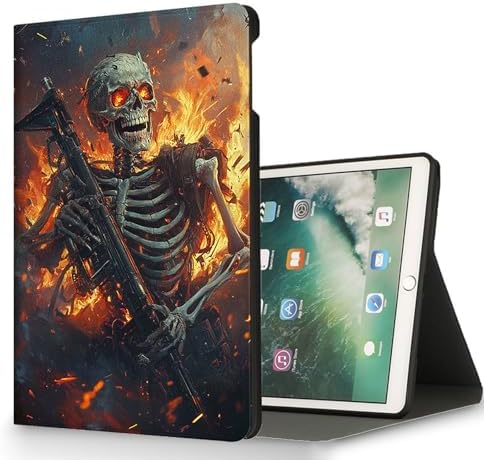 for Microsoft Surface Pro X/Pro X Plus-13 2019/2020/2021/2024 Tablet Case,Auto Wake/Sleep,Adjustable Stand Protective Cover - Skeleton Warrior
