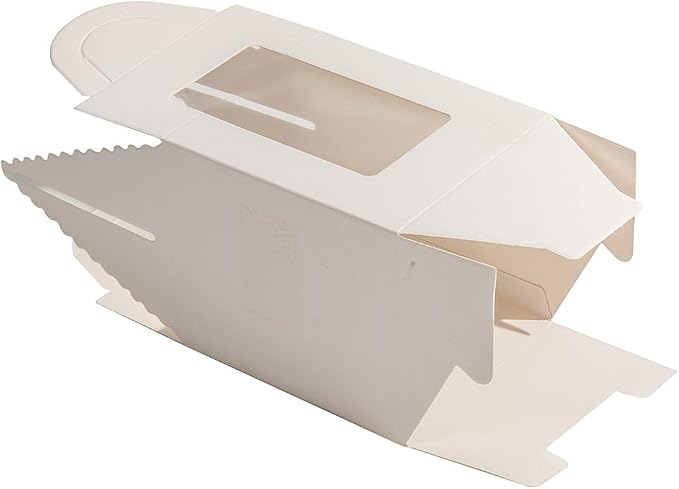 25 Pcs Single White Cupcakes Containers Gift Boxes with Window Inserts Handle for Wedding Candy Boxes (25P-Handle-White)