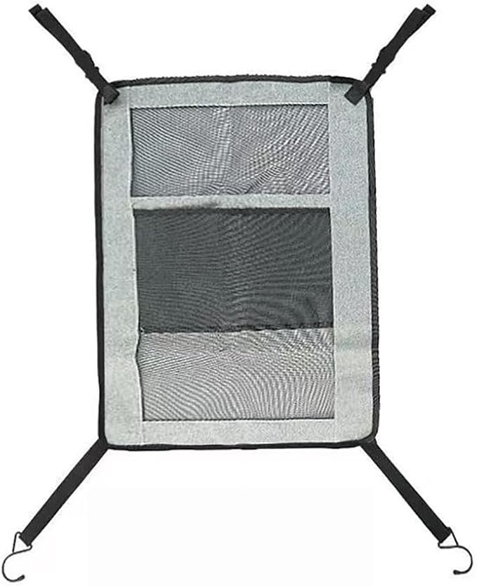Dog Car Barrier for VW Caddy 2003-2020, Seat Separator Dogs Kids 2 in 1 Mesh Pet Travel Safety Divider Storage Pockets Kid Partition Seat Blocker,Grey