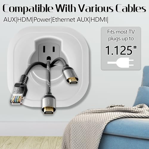 in-Wall Cable Management Kit,in Wall TV Power Kit for Wall Mounted TV and Speakers,in Wall Wire Concealment Kit, Includes Power & Low Voltage Cable Management with Hole Saw Drill Attachment