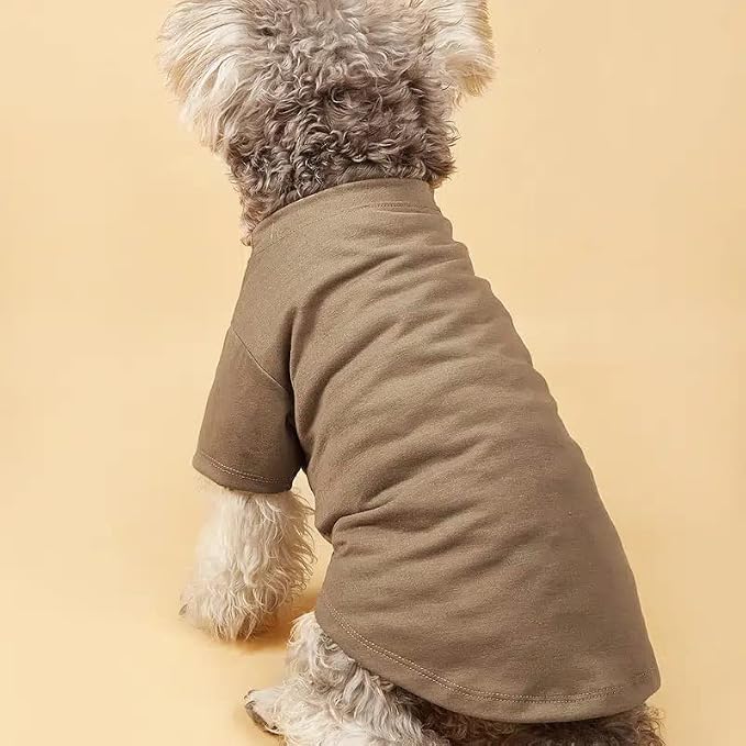 Cute Dog Clothes,Dog T Shirt for Girl/Boy Medium and Small Dogs,Puppy.Breathable Soft Pet Costume for Pet Dogs Cats,Pet Pullover Jumper,Cat Clothes (XXL-(19~23lb), Chest~21.5", Khaki)