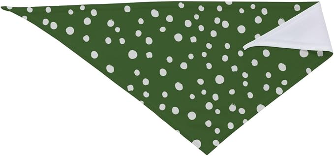 Sage Green Dog Bandana,Adjustable Triangle Bibs Dogs Scarf,Puppy Neckerchief Dog Cat Bib for Spring Summer (Green Polka Dots)