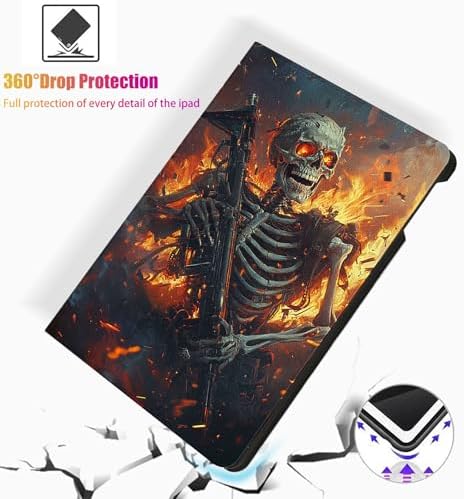 for Microsoft Surface Pro 11/10/9-13" 2024/2022 Tablet Case,Auto Wake/Sleep,Adjustable Stand Protective Cover - Skeleton Warrior
