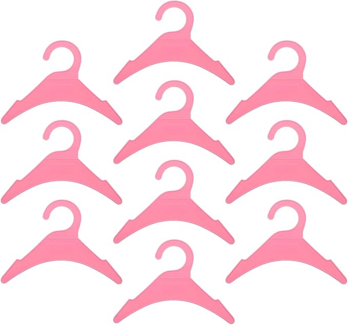 10pcs Small Plastic Dog Clothes Hangers Pet Coat Rack for Puppy and Cat Garments, Sized Non-Slip Closet Organizer for Pet Apparel Storage