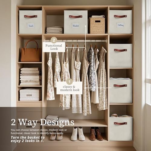 DECOMOMO Storage Bins, Cube Storage Bin with Labels