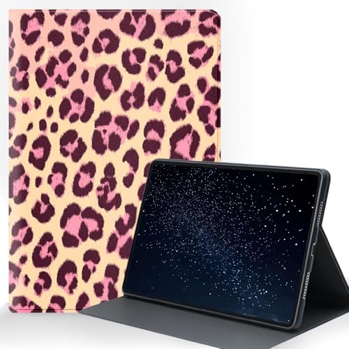 for Samsung Galaxy Tab A 10.1 2016 (SM-T580/T585/T587) Tablet Protective Cover with Adjustable Stand and Magnetic Auto Wake/Sleep,Leopard Print