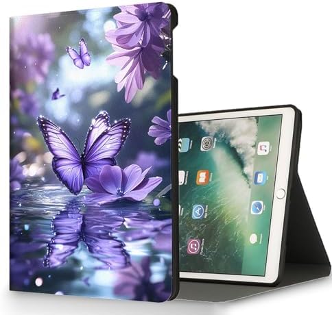 for Microsoft Surface Pro 7 Plus,Surface Pro 7/6/5/4 12.3" Tablet Case,Auto Wake/Sleep,Adjustable Stand Protective Cover - Purple Butterfly Flower
