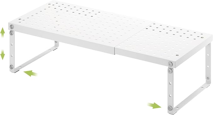 RUILALIFE Expandable Cabinet Organizer Shelf With Adjustable Height, Stackable Kitchen Countertop Organizer Rack, Adjustable Shelf Riser For Kitchen Counter, Pantry, Cupboard, Desk, Tabletop