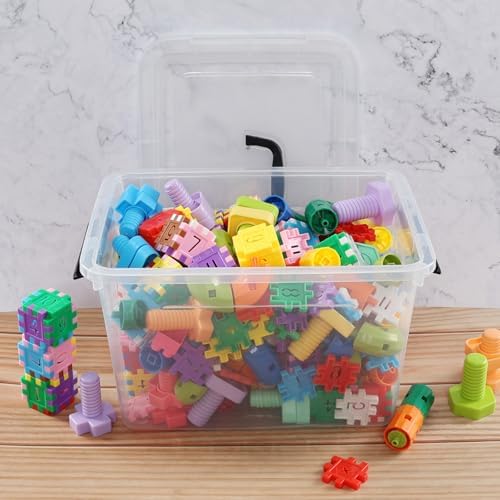 Ggbin 12 Quart Latching Storage Box Set of 6, Clear Lidded Container Bin