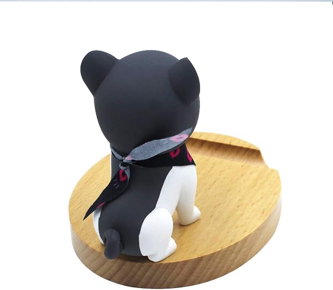Cute Dog Cell Phone Holder Stand Wooden Smartphone Desk Holder for Mobile Phones Animal Phone Stand Desk Ornament