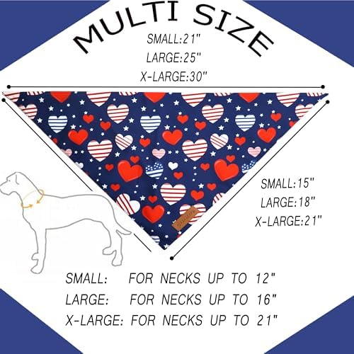 Realeaf 4th of July Dog Bandanas 2 Pack, Reversible American Flag Pet Scarf for Boy and Girl, Premium Durable Fabric, Patriotic Bandana for Small and Medium Dogs (Small)