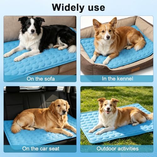 2026 Arc-Chill Upgraded Dog Cooling Mat Q-Max>0.4 Pet Cooling Pad | Non-slip Dog Bed Mats Washable Cooling Mat for Dogs Cats Instant Cool Relief for Indoor Floor Sofa, Outdoor Garden& Car Seats