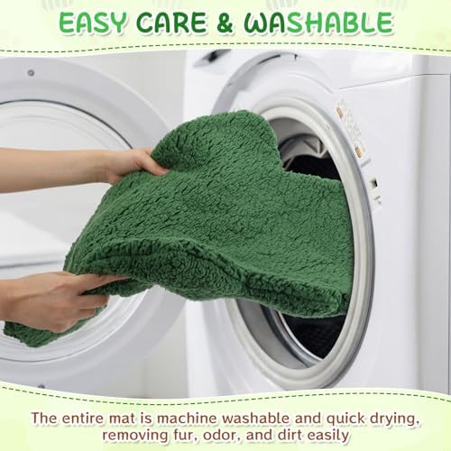 3 Pack Self Warming Pet Bed Leaf Shape Self Heating Cat Dog Mat Washable Thermal Sleeping Pad for Indoor Outdoor Hedgehog, Bunny, Sugar Glider, Rat, Chinchilla(Dark Green,Large-19 x29)
