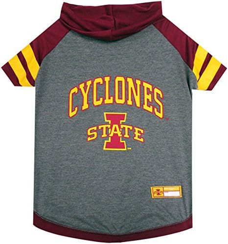 Pets First NCAA Iowa State Cyclones Hoodie for Dogs & Cats, Medium. | Collegiate Licensed Dog Hoody Tee Shirt | Sports Hoody T-Shirt for Pets | College Sporty Dog Hoodie Shirt