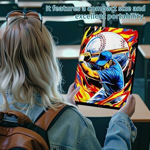 Case for Samsung Galaxy Tab A7 Lite 8.7" 2021 Model (SM-T220/T225/T227), 360 Degree Rotating Stand with Multi-Angle Vertical Shockproof Protective Shell for Women Men, Baseball Man