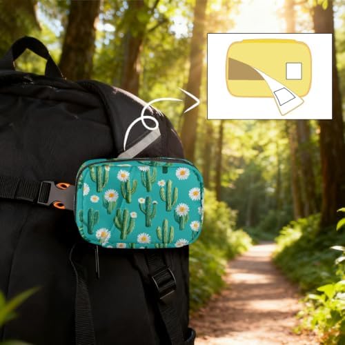 Travel Pill Organizer Cactus Daisy Flower Small Pill Case