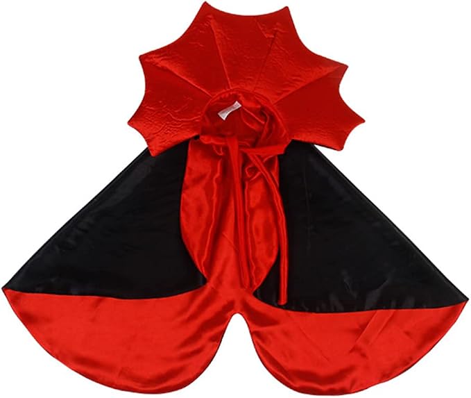 Funny Halloween Dog Cat Vampire Cloak Costume Stand-Collar Design Pet Cape Cosplay Apparel Holiday Party Dress Up Decoration(Vampire,S)