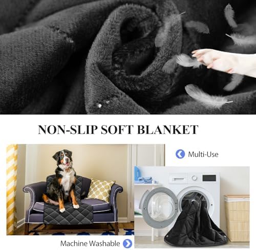 Hard Bottom Dog Truck Seat Cover for Crew Cab Trucks with Blanket