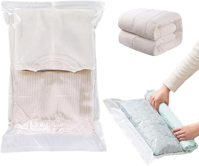 2026 New No-Pump Vacuum Storage Bags, Cube Compression Space Saver Bags, Upgrade Large Storage Compression Bags No-Pump 3D Vacuum Storage Bags for Clothes, Comforters, Blankets (17 * 7 in)