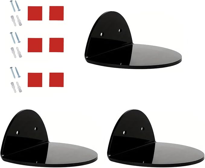 3pcs Acrylics Wall Mounted Shelves Accessory for Security Cameras Baby Monitors and Speakers Clear Storage Brackets